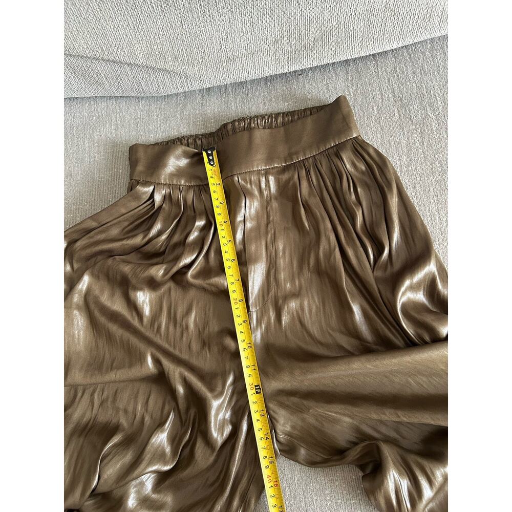 Zara Khaki Olive Liquid Palazzo S Wide Leg Trousers - Picture 9 of 12